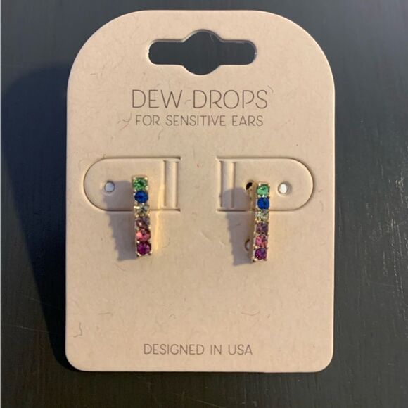 Dew Drops multi colored studs earrings - Picture 1 of 1